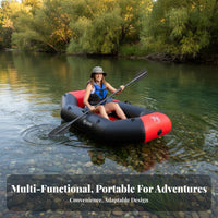 Sport Angleing Raft Wear-Resistant Hard-Floor Angleing Boat Foldable Inflatable Dinghy for Outdoor Aficionados, Adults, Lakes, Rivers