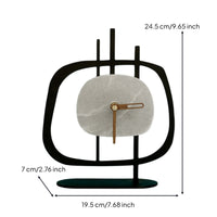 Decorative Table Clock Compact Clock with Metal Frame Sturdy for Shelf
