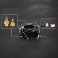 Pressure Washer Sewer Cleaning Kit Flexible Sewer Jet Hose Coiled Drain-Clearing Hose with Adapters for Homeowners