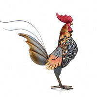 Cockerel Figurine Farmhouse Metal Cockerel Hollow Decor for Collectors, Bookshelf