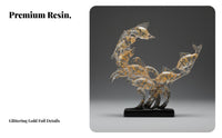 Light Luxury Design Resin Aquatic Creature Ornament Modern Aesthetic Crescent Aquatic Creature Art Piece Handmade for Wine Cabinet