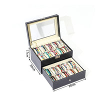 Dustproof Bracelet Storage Box Large Capacity Bracelet Organizer Box Faux Leather Exterior for Closet
