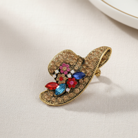 Vintage Rhinestone Alloy Brooch Pin for Sweaters and Clothing