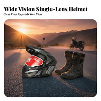 Full Face Adventure Helmet Dense Impact-Absorbing Liner Unpaved Full Face Helmet Shell Construction Guarding Headwear for Street Riding