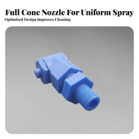 Right Angle Full Cone Nozzle Detachable Three-Piece Design 90 Degree Solid Cone Nozzle PP Construction Industrial Component for Gas Scrubbing