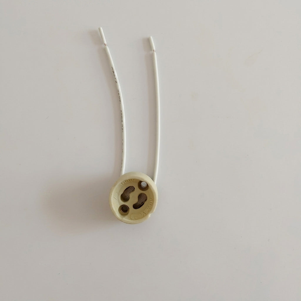 Ceramic GU10 Lamp Holder with High Temperature Resistant Wire, Single Replacement Lamp Holder for 220V 3A DIY Lighting, LED Wire Socket