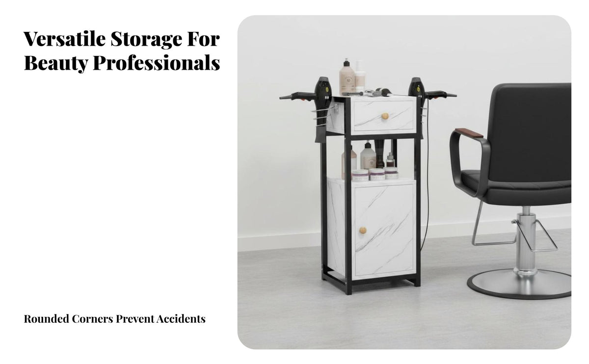 Beauty Salon Trolley Multifunctional Mobile Beauty Trolley Easy to Clean Nail Workstation Cart for Spa Professionals, Massage Therapists, Washroom