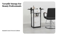 Beauty Salon Trolley Multifunctional Mobile Beauty Trolley Easy to Clean Nail Workstation Cart for Spa Professionals, Massage Therapists, Washroom