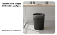 11L Trash Can Large Capacity Pressure Loop Wastebasket Plastic Wastebasket with Press Loop Wide Accessible Ing Striped Garbage