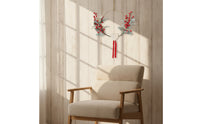 Wreath with Heart Ornament Decorative Wreath with Hanging Loop Low Maintenance Decor for Door
