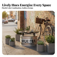 utilitarian aesthetic Oil Drum Chair and Table Retro Design Barrel Seating Creative theme Commercial Furnishing sturdyDuty for Bar Owners, Homeowners, partners, Restaurant, Garden, Backyard, Porch