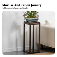 Mortise and Tenon Joinery Multi-Tier Flower Rack complimentarystanding Multi-Tier Wooden Stand No Assembly Required Plant Shelf Modern Oriental Design for Bonsai lovers, Apartment Dwellers, Living Room, Balcony, Sunroom, Entryway