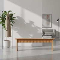 Multi-Functional Solid Wood Dining Bench Mortise and Tenon Joinery Japanese Design Entryway Bench Household Furniture for Hallway