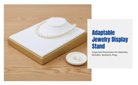 Jewelry Display Stand, Leather Tray, Greenstone Bracelet Holder, Necklace and Ring Organizer, Artistic Design, Counter Cabinet,