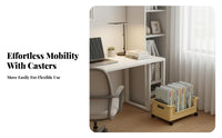 beneath-desk storage container with casters Rolling Wire Basket adaptable for Study Room