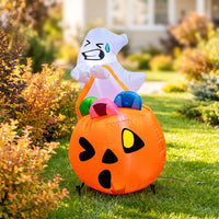 Inflatable Specters in Pumpkin Lighted Specters in Pumpkin Inflatable Bright Outdoor Decoration for Yard