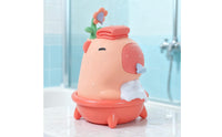Capybara Soap Dispenser Floral Ornament Animal Soap Dispenser Green Leaves Washroom Item