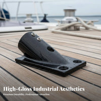 Stainless Steel Stanchion Base Boat Handrail Base Heavy Duty Black Tube Flange for DIY Enthusiasts, RV Owners, Boats, Decks, Docks
