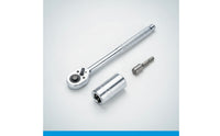 3 Pieces Chrome-Finished Socket Wrench Kit with Extension Textured-Grip Socket Wrench Set with Adapter Ergonomic Tool Versatile for Homeowners