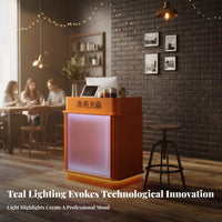 utilitarian aesthetic Checkout Stand space-efficient Design Reception Desk Space-Saving Cashier Counter for Salon Owners, Shopkeepers, Salons, Retail shops, Lobby