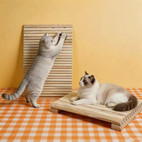 Cat Scratcher with Wooden Rods Slatted Cat Scratching Board Pet Supply for Cats, Kittens, Floor, Home