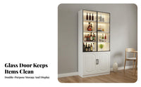 Glass Door Beverage Cabinet Dustproof Design Beverage Bar Cabinet Multi-Versatile Living Room Display Hutch for Homeowners, Home Entertainers, Kitchen