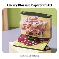 Creative Design Paper Carving Notepad Artistic Ornament 3D Art Notepad With Display Case for Couples, Students, Study Room, Bedroom, School