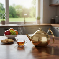 Stainless Steel Teapot Built Internal Mesh Strainer Teapot Easy to Clean Drinkware for Restaurant Owners