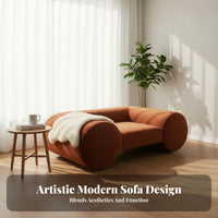 Light Luxury Straight-Line Three-Seater Sofa Italian aesthetic Living Room Seating Retro Aesthetic Couch Minimalist Design for Apartment Dwellers, Homeowners, Interior Designers, Home, Lounge Area, Office