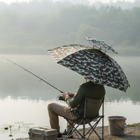 Double-Layer Head-Mounted Fishing Umbrella Hat with UV Protection