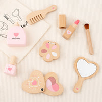 Wooden Makeup Toy Set Lightweight Pretend Play Makeup Kit Natural for Children
