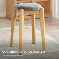 Stackable Rectangular Wooden Stool Nordic Design Backless Square Seat Modern Minimalist Small Bench Space-Saving for Homeowners, Apartment Dwellers, Decorators, Living Room, Kitchen, Bedroom, Entryway