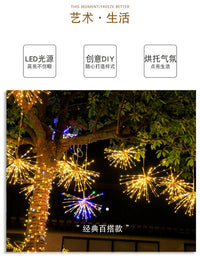 太阳能烟花灯串铜线爆炸灯蒲公英灯户外庭院节日吊顶挂灯圣诞装饰