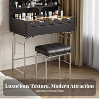 French & design Cross-Legged paddinged Bench Modern Minimalist Vanity Seat Luxury Design Upholstered Stool Polished Metal Frame for Interior Decorators, Adults, homeowners, Makeup Area, dressing area, full-length Closet, Entryway
