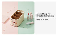 Partitioned Pen Holder Multi-Compartment Cosmetic Holder for Dorm Room
