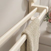 Towel Bar Wall Mount Rack, Double Bar Iron Organizer for Bathroom & Kitchen, No Drill Suction for Rental Property, for Homeowners