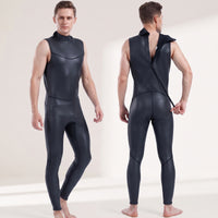 Sleeveless Wetsuit Glossy Front Zip Wetsuit Form Fitting Suit for Diving