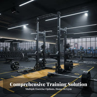 Half Squat Rack Heavy Duty Construction Adjustable Squat Rack Commercial Grade Strength Strength Rack Cage for Weightlifters, Bodybuilders