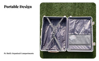 Lightweight Design Aluminum Frame Carry-on Suitcase Sturdy Corner Protectors Aluminum Frame Travel Case Scratch Resistant for Women, Adults