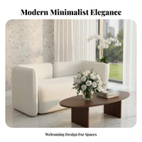 3 Pieces Modern Design Curved Loveseat and Table Set Space-Saving business-grade Furniture dense foam Sofa No Assembly Required for Salon Owners, Interior Designers, Office Managers, Reception Area, Waiting Room, Bdirectlyique