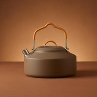Folding Handle 1.0 L Camping Kettle Orange Grip Sleeves Stainless Steel Camping Kettle Pour Spout Camp Tea Pot Smooth Coated Finish