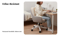 With casters Scalloped backrest rotating Chair Height Adjustable Vanity Stool Shell-Shaped backrestrest Indoor Seating effortless Rolling Casters for Students, Home Office Workers, Beauticians, Bedroom, Dorm Room, vanity area, Salon
