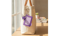 Glittery Card Holder with Wrist Strap Portable Photo Card Holder with Charm Soft Comfortable for Commuting