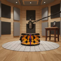 14inch Snare Drum with Black Hardware Translucent Acrylic Snare Drum Glossy for Drummers, Artists, Live Stage, Practice Room