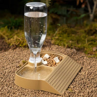 Automatic Amphibian Water Dispenser Leak-Resistant Automatic Amphibian Feeder and Waterer Gecko Food and Water Bowl with Ramp