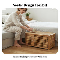 Nordic Design Woven Drum Table Multi-Functional Storage Stool Can Be Used as a Seat Household Furniture Easy to Clean for Guesthouse Owners, Interior Decorators, Apartment Dwellers, Living Room, Bedroom, Entryway, Study