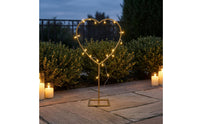 Gilded Heart Arch Stand Arch Stand Freestanding Heart-Shaped Metal Arch Frame Rectangular Base Event Decoration