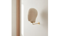Mannequin Head with Wall Golden Finish-Tone Hairpiece Stand Compact Hat Stand for Boutiques, Studios