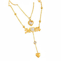 Mom Letter Necklace Sentimental Gift Fashional Necklace Elegant Design Women's Jewelry for Parents