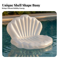 High Buoyancy Inflatable Shell Chair Easy to Inflate Inflatable Seashell Inflatable Lounger Sturdy PVC for Children, Teenagers